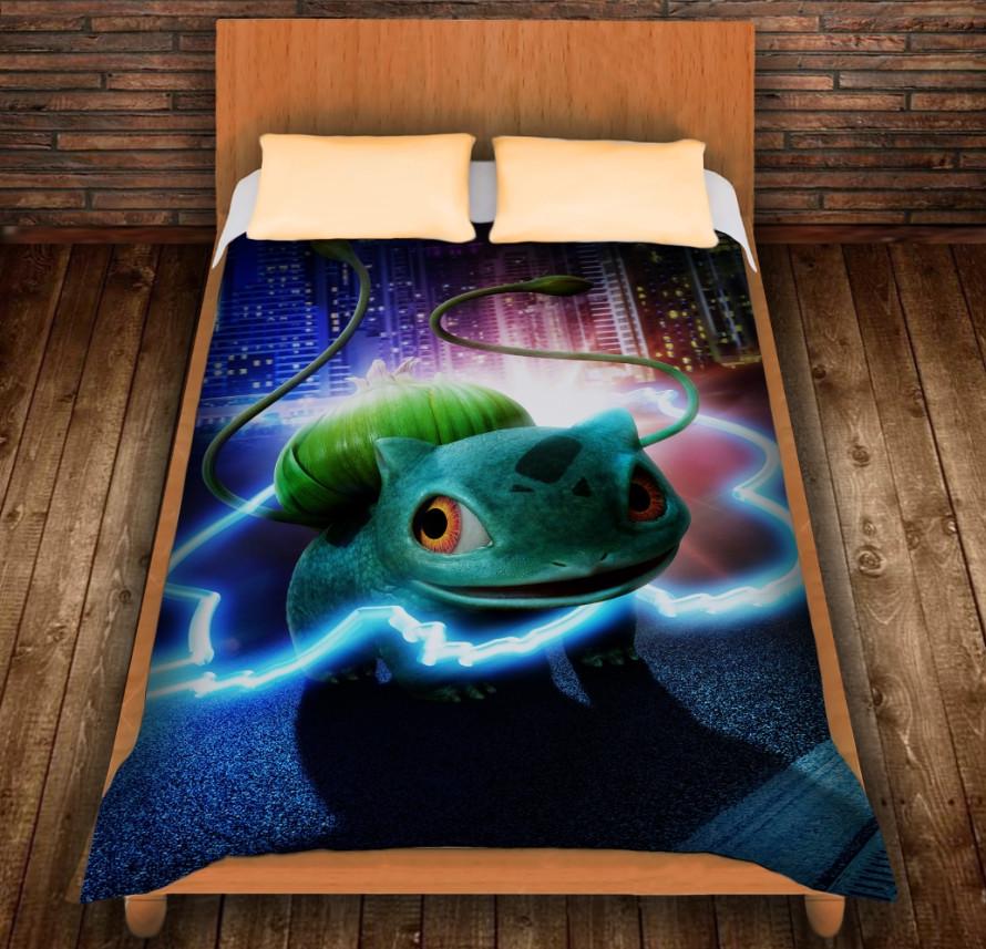 Плед с 3D принтом Покемон Бульбозавр 150x200 см (epi_0035)