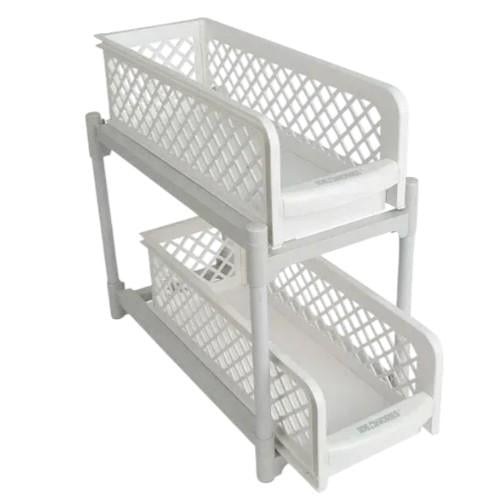 Органайзер для кухни Portable с 2 выдвижными корзинами Белый