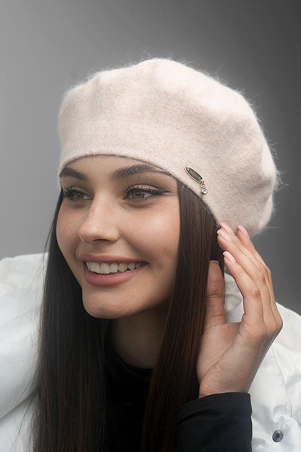 Берет шерстяной Braxton Донна женский Кремовый (7218)
