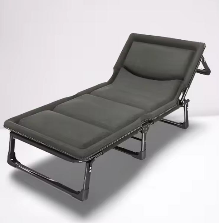 Кровать раскладная раскладушка LEOBRO FB-S12 193х68х30 см с регулировкой спинки полиэстеровая Темно-серый (leo-140224)