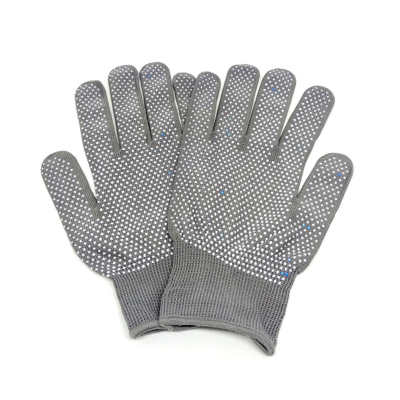 Перчатки рабочие с ПВХ точкой Серый (123457)
