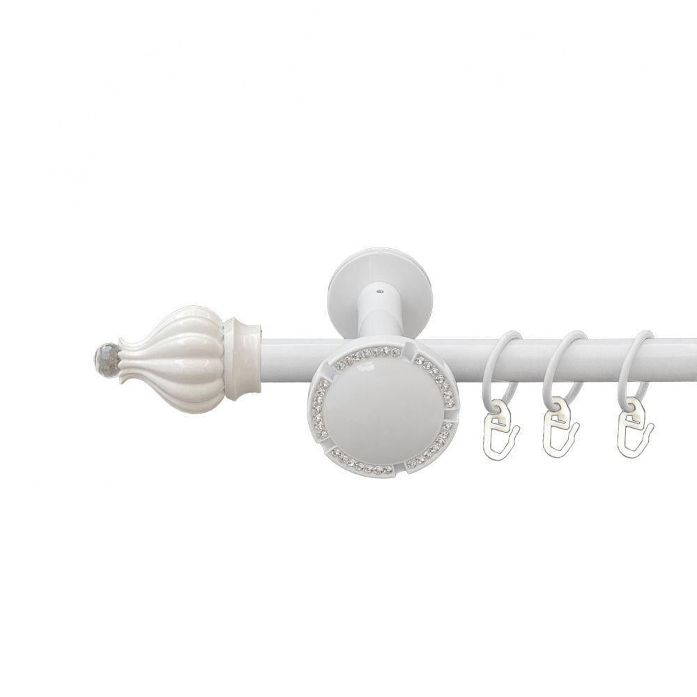 Карниз Orvit Таджа-Кристалл однорядный гладкий 200 см Белый (00-00013229)