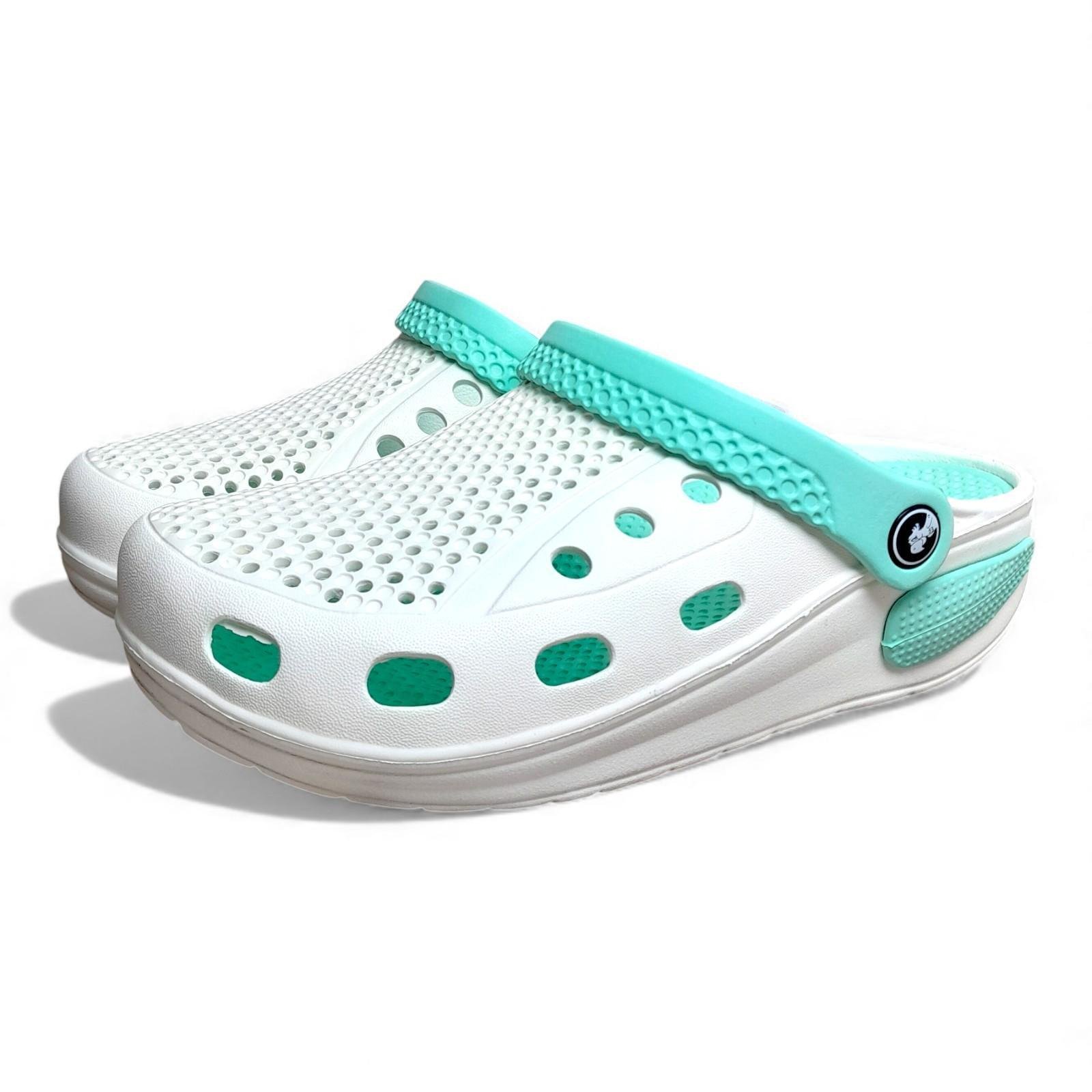 Сабо медицинские женские Jose Amorales с бирюзовыми элементами р. 38 24 см Белый (2855492038)