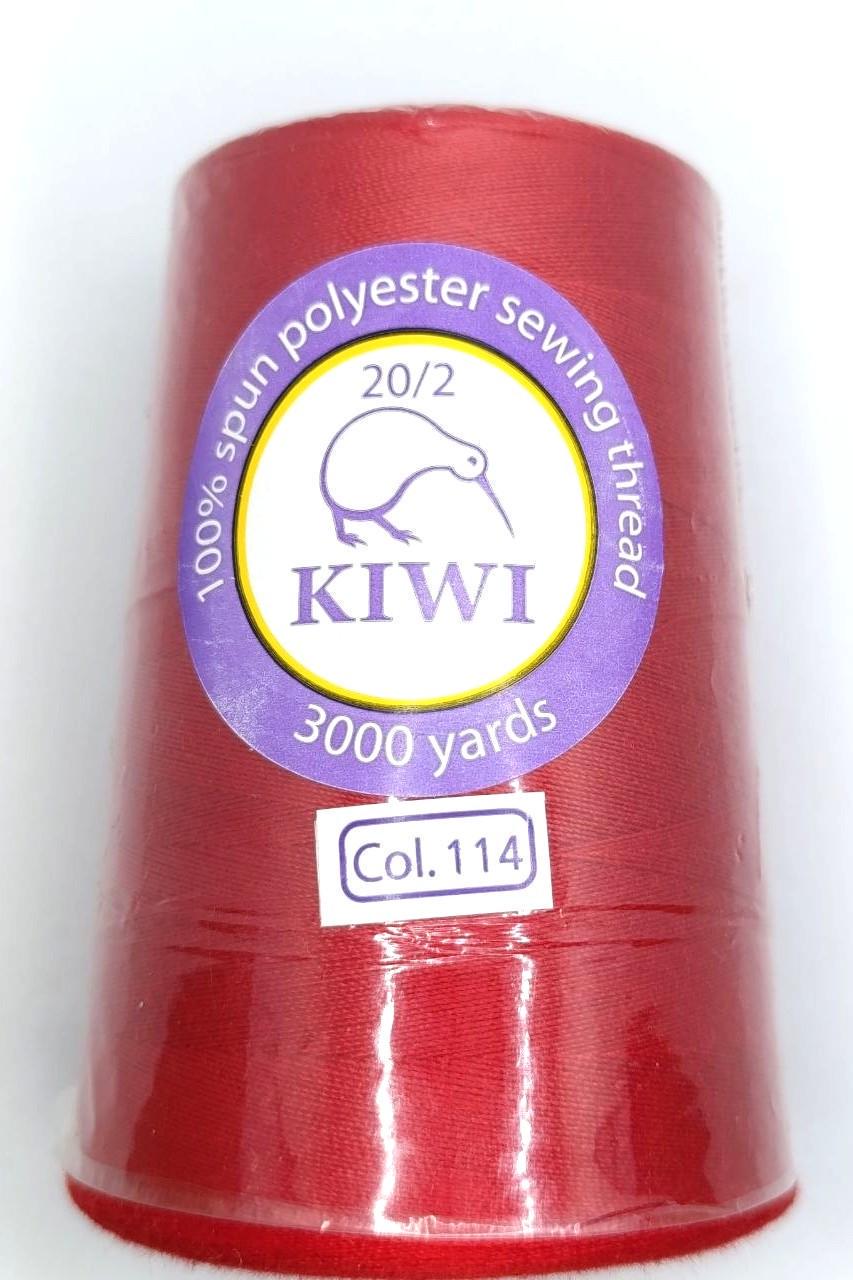 Нитки армированные Kiwi 20/2 3000 ярд Красный (1358910325)