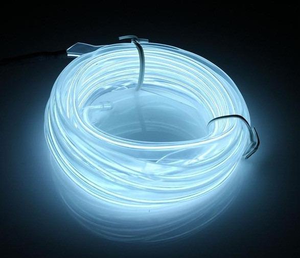 Светодиодная неоновая лента для автомобиля 5 м от прикуривателя Холодный белый