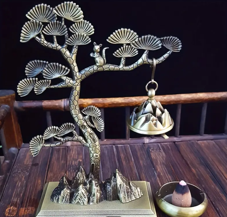 Аромалампа для благовоний Дерево металлическое 10,8х15 см (EG4041)