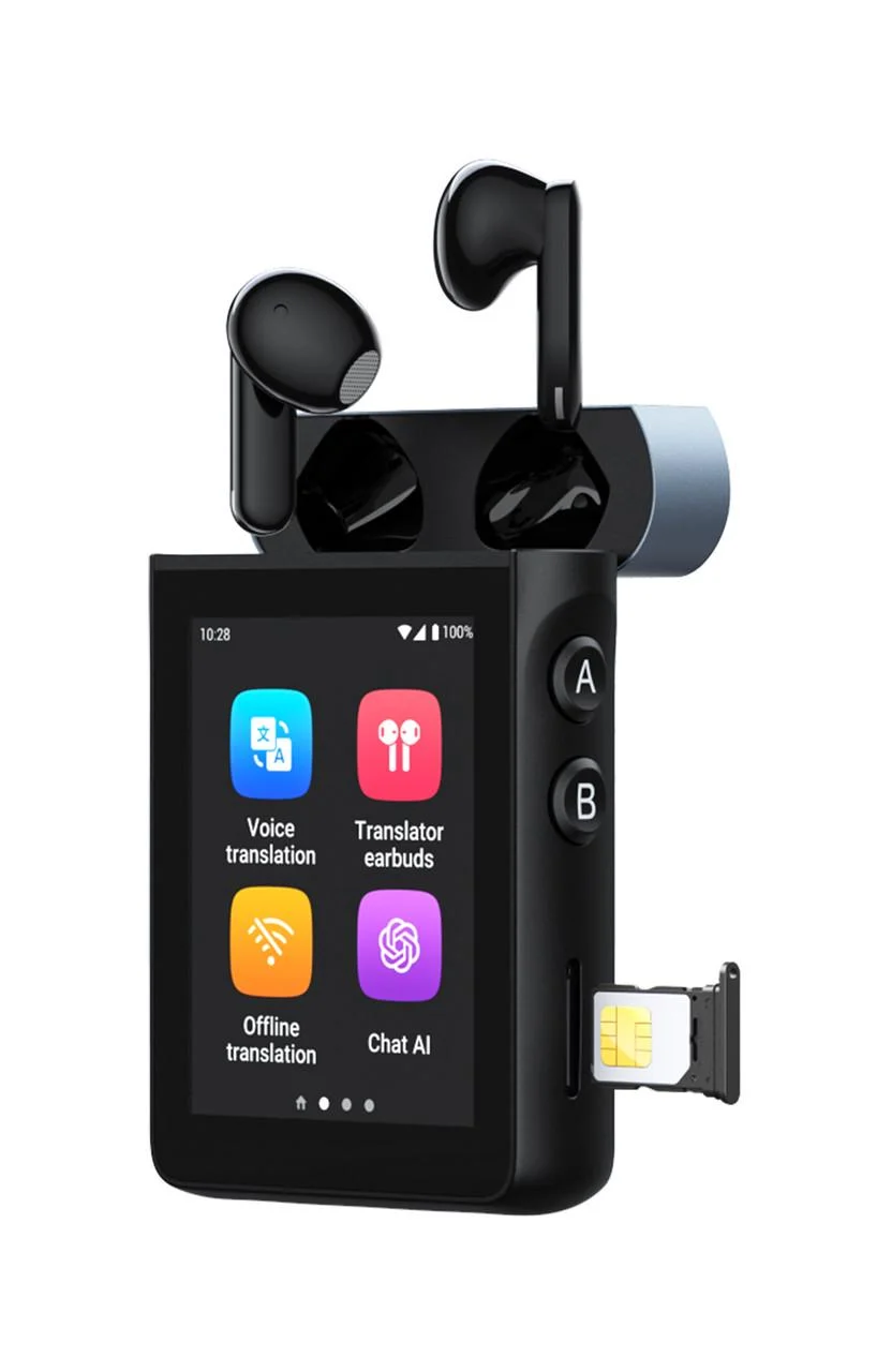 Наушники-переводчик WOOASK 4G с дисплеем и поддержкой ChatGPT 4G/Wi-Fi Черный (114522042)