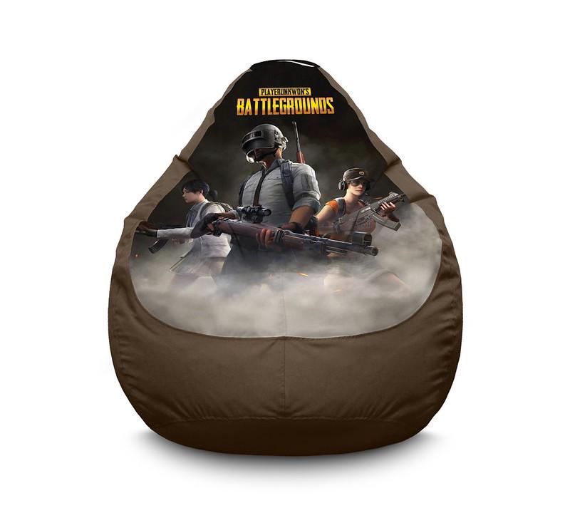 Крісло мішок iPuff PUBG Team Оксфорд XL 80x110 см Коричневій