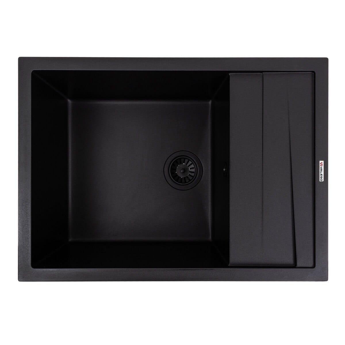 Мойка гранитная Valeso CASCADA 700х500 врезная прямоугольная Черный матовый (PLTM-SP000047183)