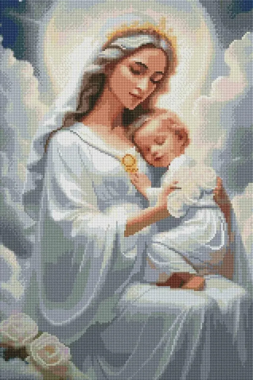 Алмазная мозаика Мадонна с Иисусом 40х60 см (2282185692)