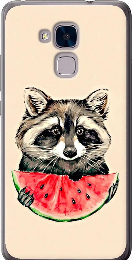 Чехол на Huawei Honor 5C Енотик с арбузом (4605t-356-42517)
