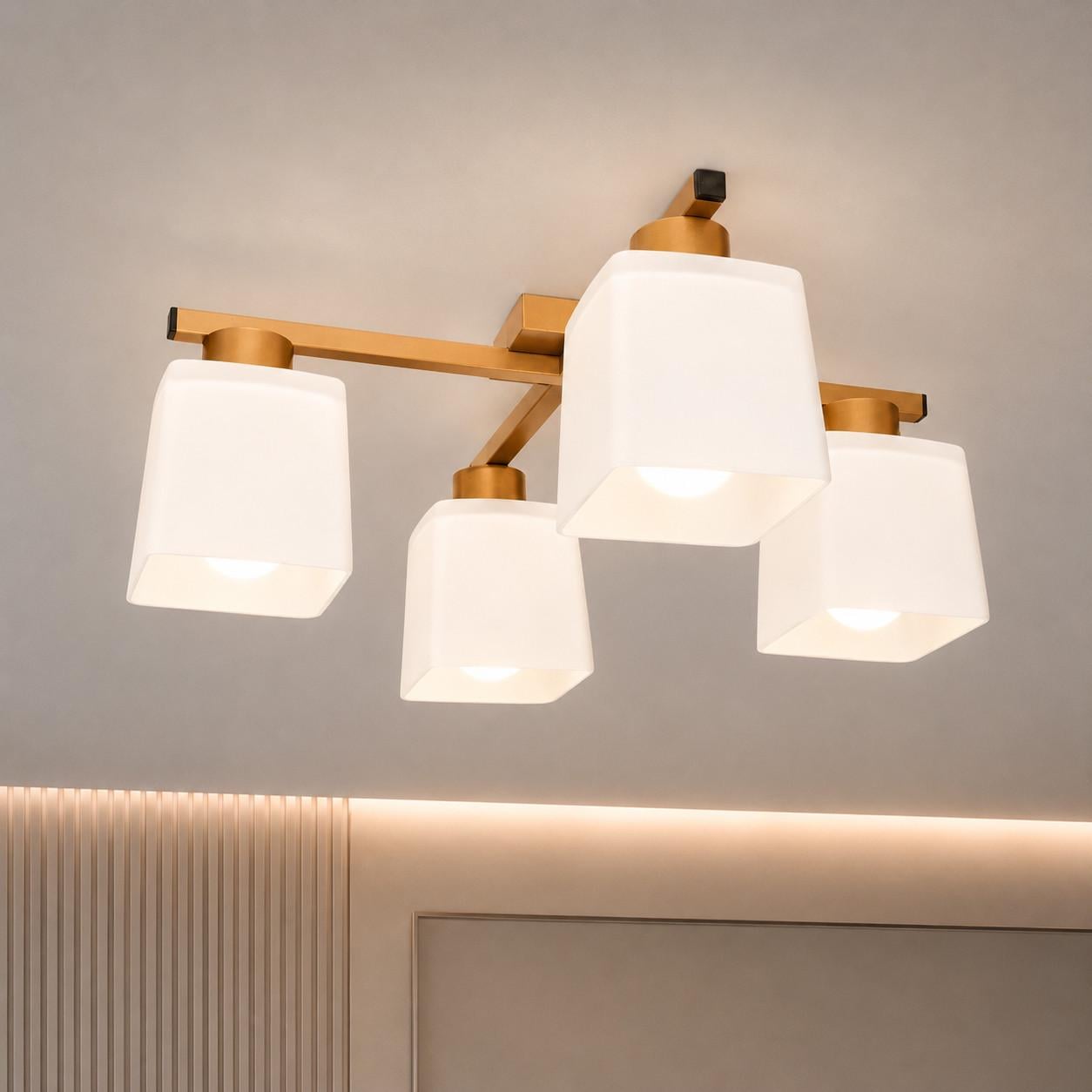 Люстра MSK ELECTRIC Sakura на четыре стеклянных плафона под лампы Е27 Античная медь (NL 16510-4 CP) Люстра MSK ELECTRIC Sakura на четыре стеклянных плафона под лампы Е27 Античная медь (NL 16510-4 CP)