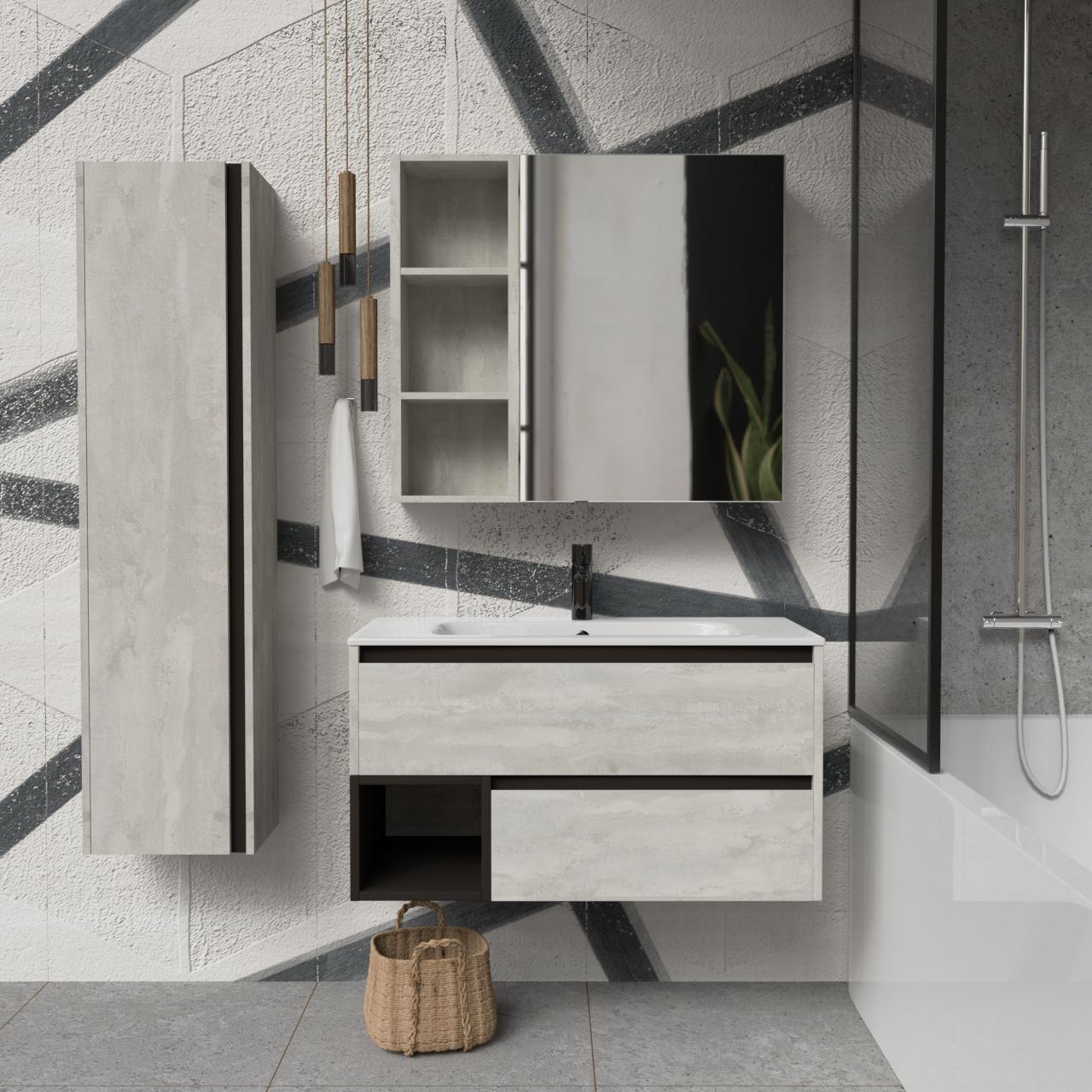 Тумба подвесная с раковиной MVK Vostok Craft 100 В2 1000х450х530 мм Бетонный камень (c2100bt) - фото 4 Тумба подвесная с раковиной MVK Vostok Craft 100 В2 1000х450х530 мм Бетонный камень (c2100bt) - фото 4