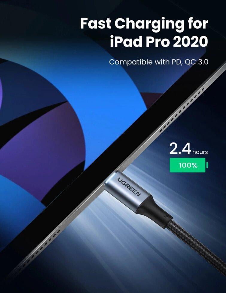 Кабель UGREEN US316 PD 100W QC 5А 1 м Black (70427) - фото 3 Кабель UGREEN US316 PD 100W QC 5А 1 м Black (70427) - фото 3