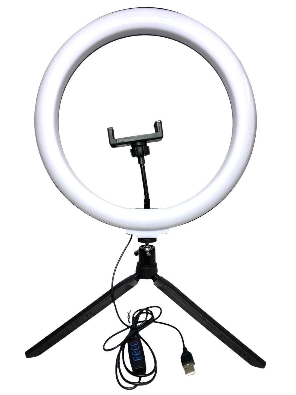 Лампа кольцевая LJJ-30 светодиодная селфи с настольным штативом-треногой USB 30 см (27182354)