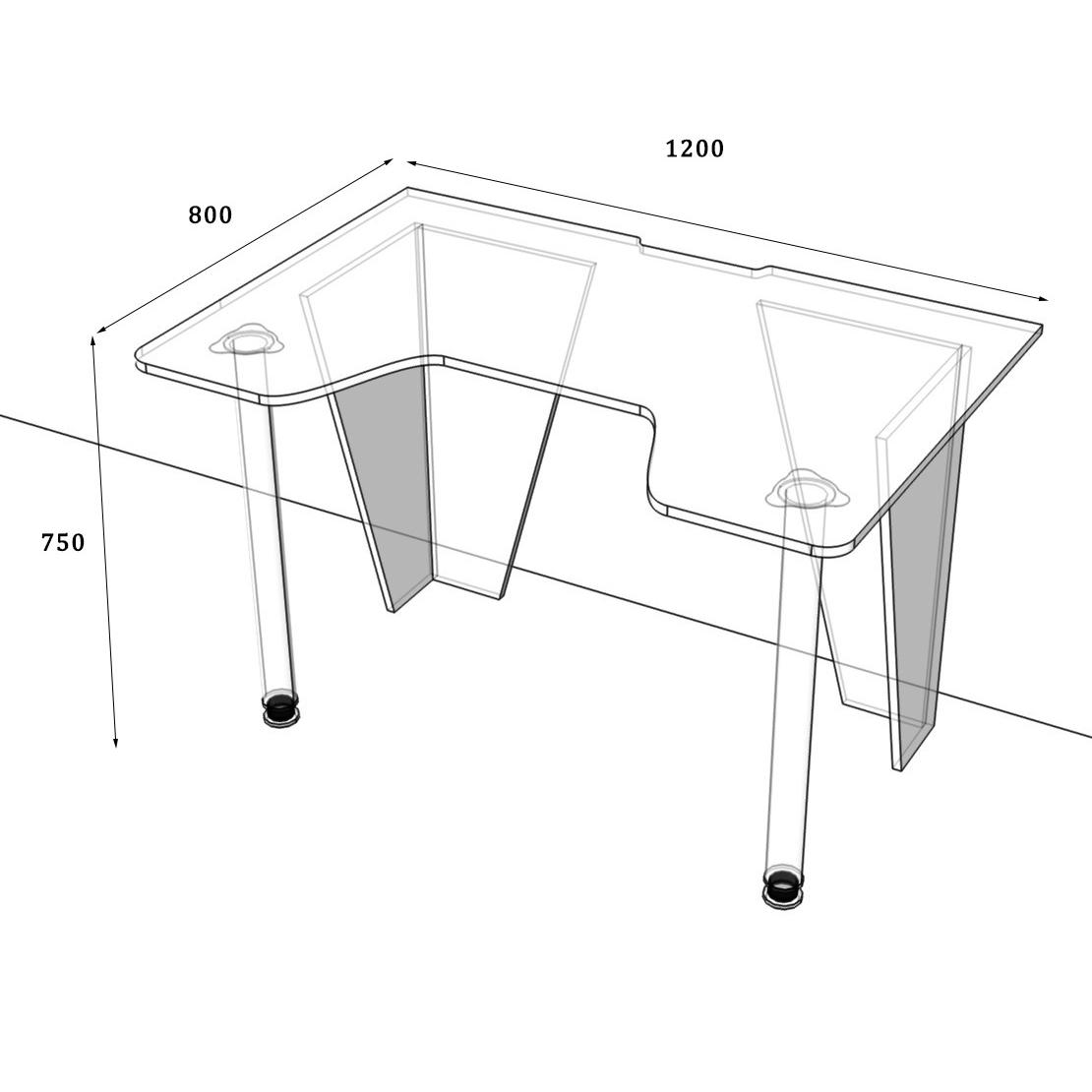 Стіл геймерський Zeus Comfy-Home Frost ЛДСП Чорний/Білий - фото 3 Стіл геймерський Zeus Comfy-Home Frost ЛДСП Чорний/Білий - фото 3