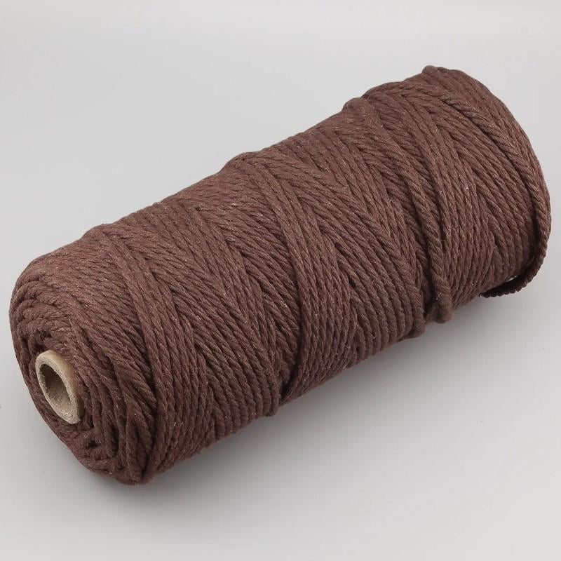 Канат для макраме веревка хлопковая 2 мм 200 м Коричневый (НН2002х08)