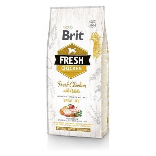 Корм сухой Brit Fresh для взрослых собак всех пород с курицей и картофелем 12 кг