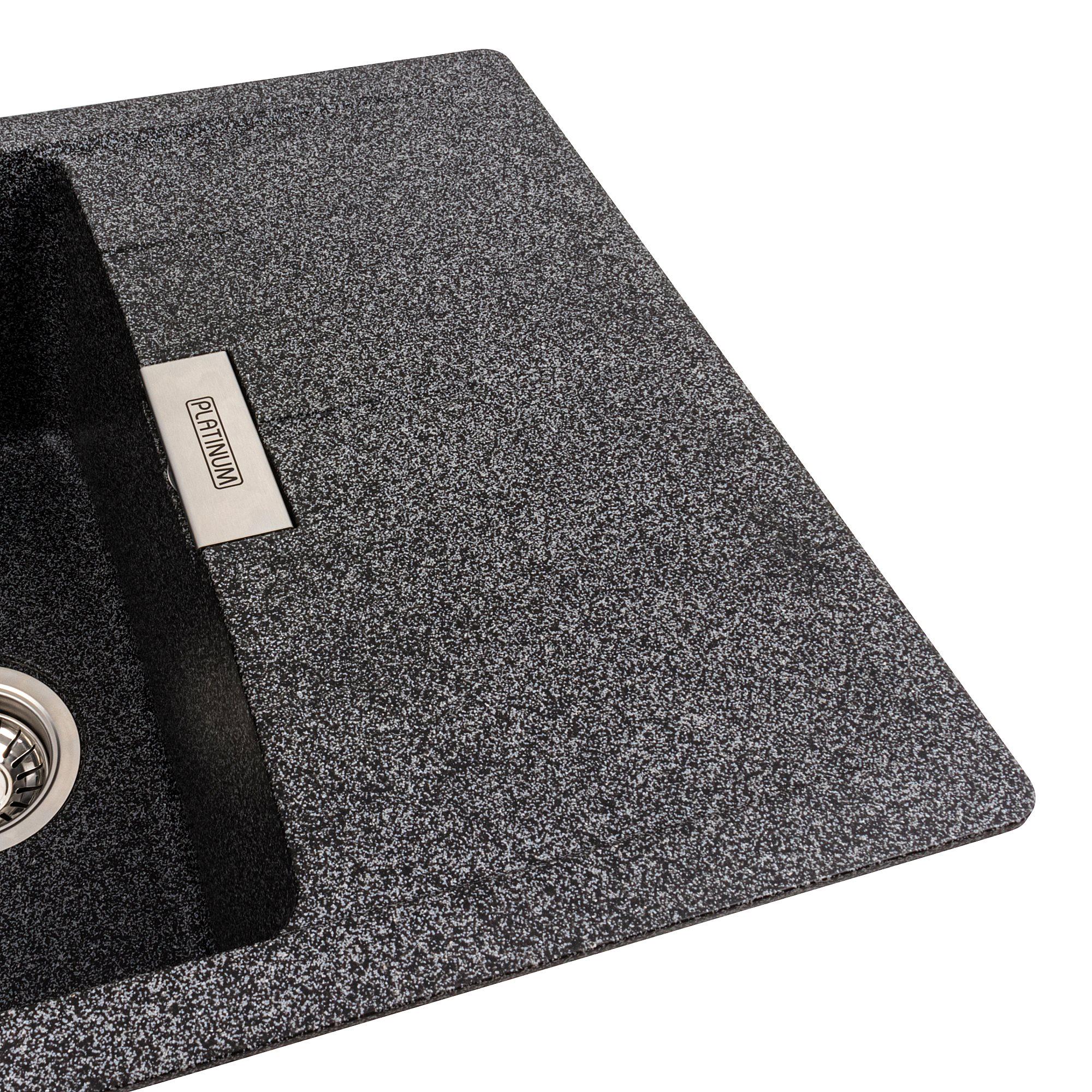 Мойка для кухни гранитная Platinum 6250 ZIRKONE матовая Графитовый - фото 3 Мойка для кухни гранитная Platinum 6250 ZIRKONE матовая Графитовый - фото 3