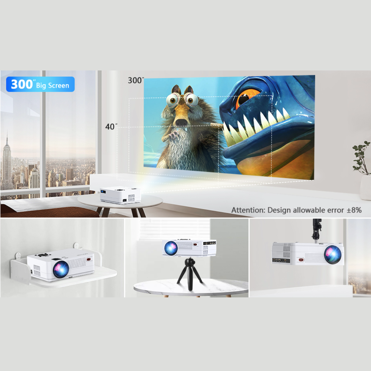 Проектор Dxyiitoo S3 4K Wi-Fi Bluetooth 9800 Лм - фото 3 Проектор Dxyiitoo S3 4K Wi-Fi Bluetooth 9800 Лм - фото 3