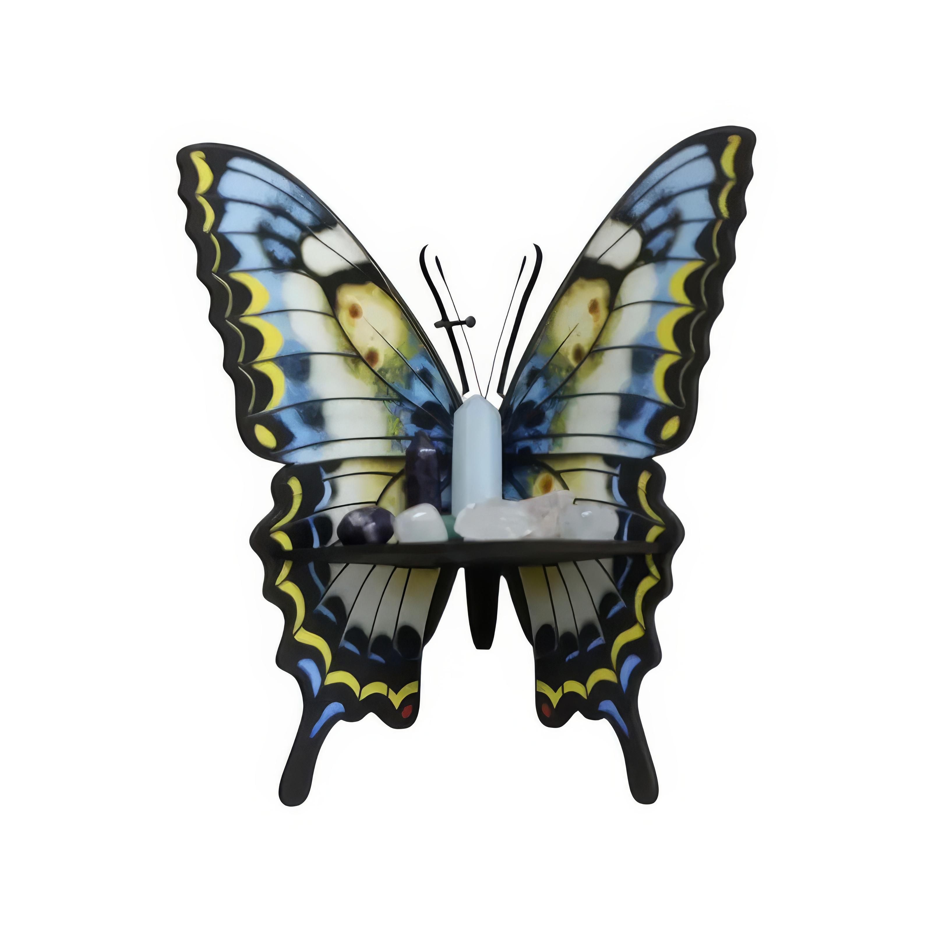 Полка декоративная деревянная Бабочка модель G 23х25 см