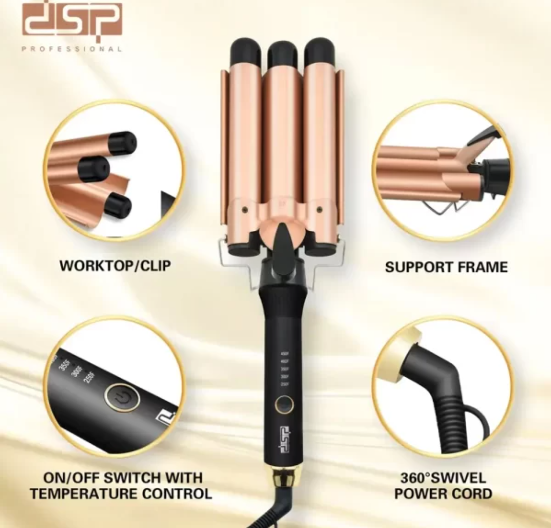 Плойка потрійна хвиля DSP 20174 зі щипцями та регулювальної температури (23120333) - фото 3