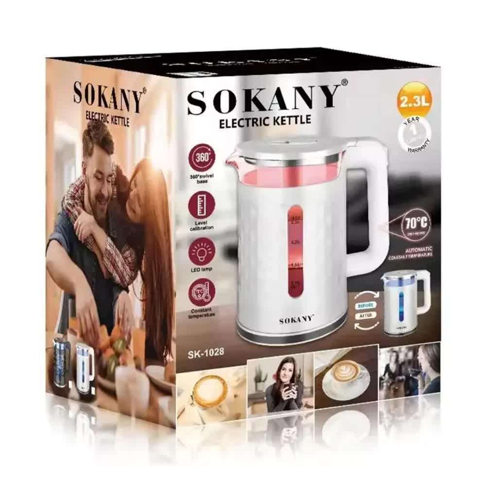 Чайник електричний з підсвічуванням Sokany SK-1028 2,3 л 2000 Вт (28249033) - фото 8