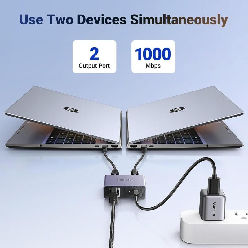 Адаптер-сплиттер 1000 Мбит/с Ugreen NW301 Grey (45311) - фото 3 Адаптер-сплиттер 1000 Мбит/с Ugreen NW301 Grey (45311) - фото 3