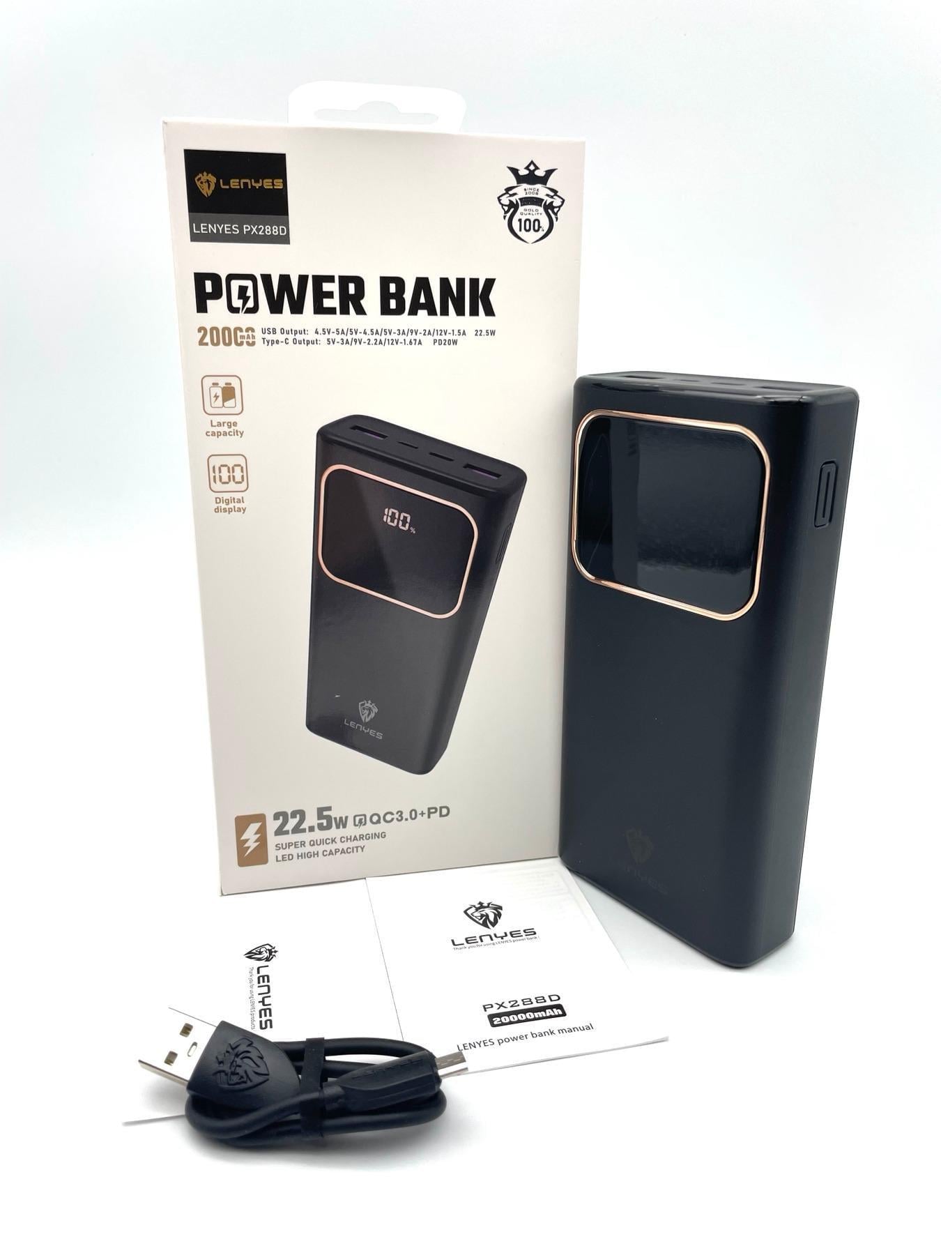 Повербанк LENYES PX288D 20000 mAh 22,5W+QC3,0+PD (11742665)