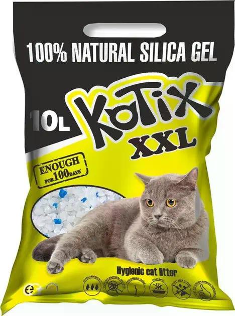 Силикагелевый наполнитель Kotix Silica L для кошек, объем 10 л, премиум качество