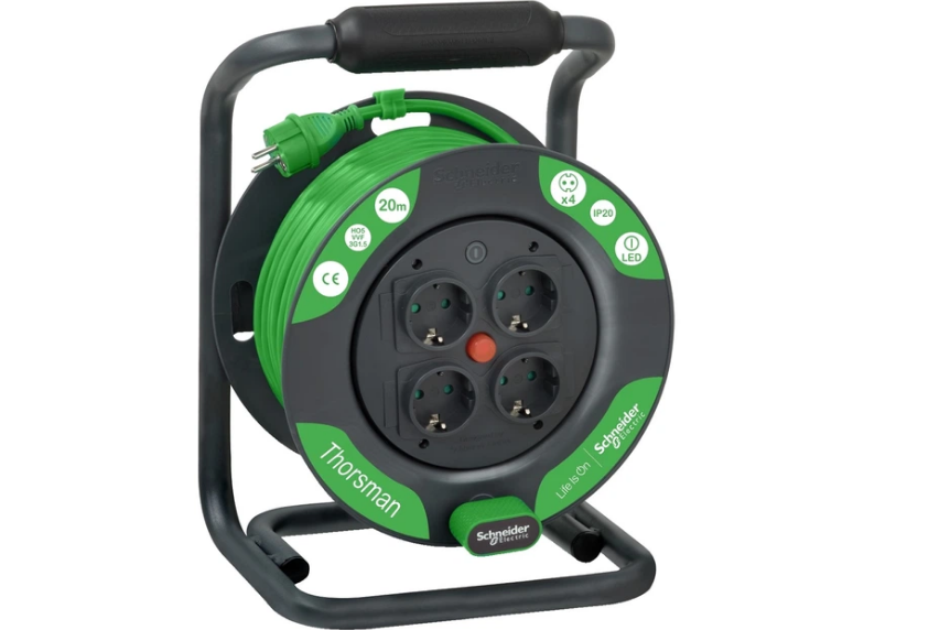 Удлинитель на катушке Schneider Electric IP20 4 розетки 20 м (IMT33140)