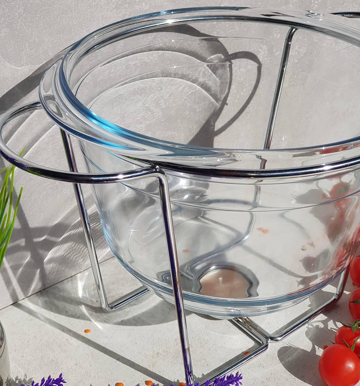 Марміт настільний зі скляною ємністю з підігрівом на підставці 4 л (EB-1445) - фото 4