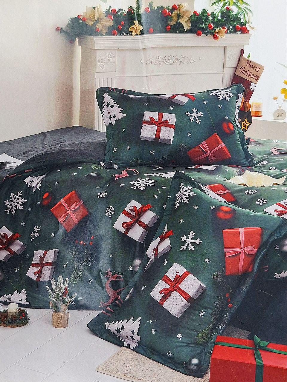 Комплект постельного белья комбинированный Malloory Home Happy New велюр/микрофибра Year евро 200х230/50х70 см (2933) Комплект постельного белья комбинированный Malloory Home Happy New велюр/микрофибра Year евро 200х230/50х70 см (2933)