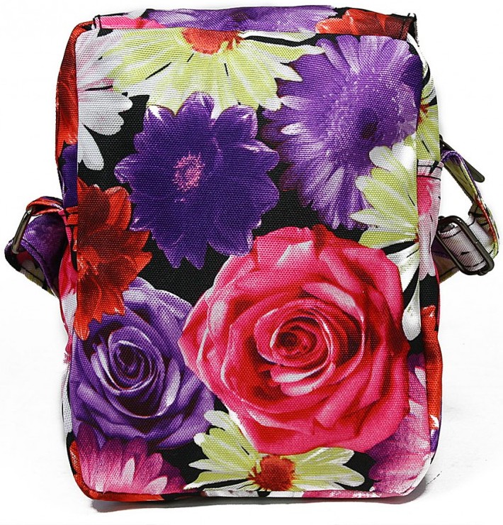 Сумка городская Loren молодежная тканевая с цветочным принтом Разноцветный (1964B 2461)