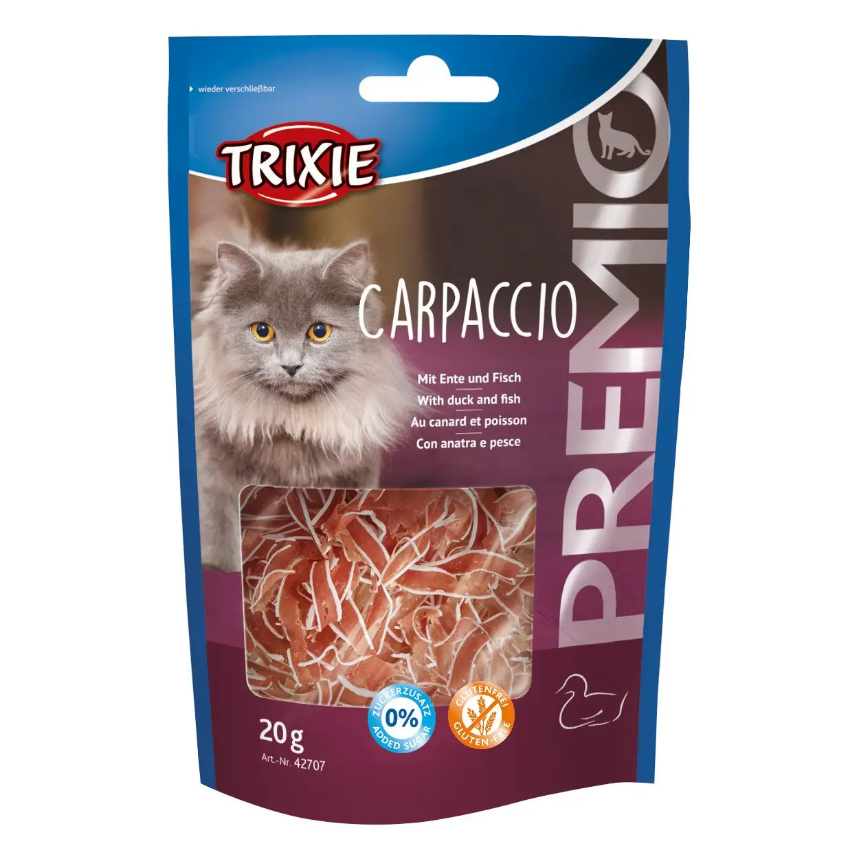 Лакомство Trixie Premio Carpaccio для котов утка и рыба 20 г - фото 1