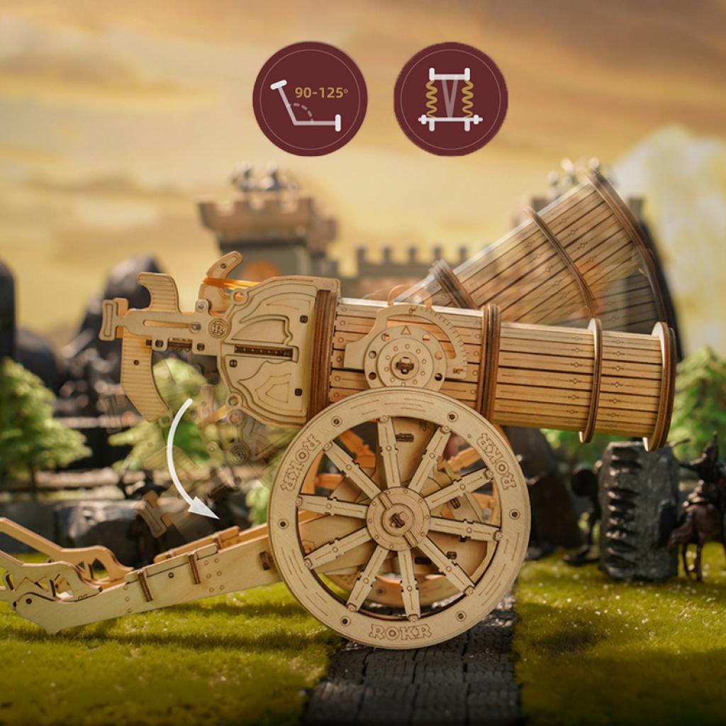 Конструктор дерев'яний 3D Robotime Robotime KW801 Гармата (1378421) - фото 4 Конструктор дерев'яний 3D Robotime Robotime KW801 Гармата (1378421) - фото 4