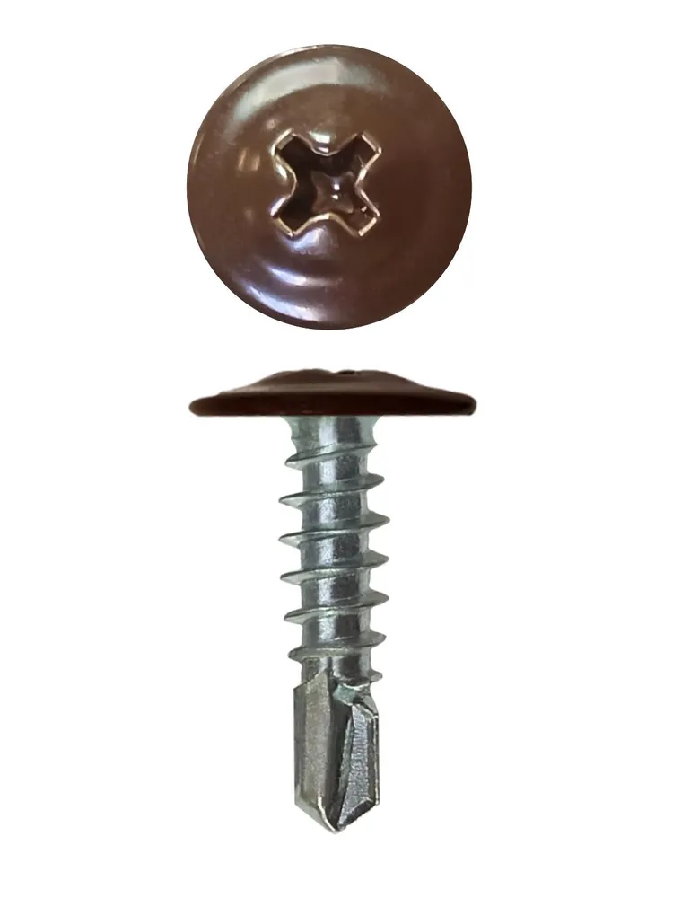 Саморез SIMBUD прессшайба 19 с буром 50 шт. RAL8017 (055763336) - фото 1 Саморез SIMBUD прессшайба 19 с буром 50 шт. RAL8017 (055763336) - фото 1