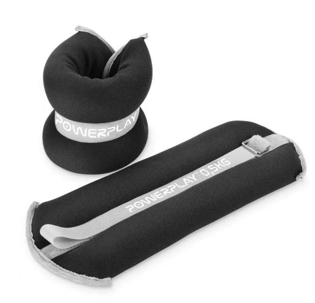 Утяжелители-манжеты для ног и рук PowerPlay PP-4349 Ankle/Wrist Weights 2 шт. 1 кг Черный (PP_4349_Black_1)
