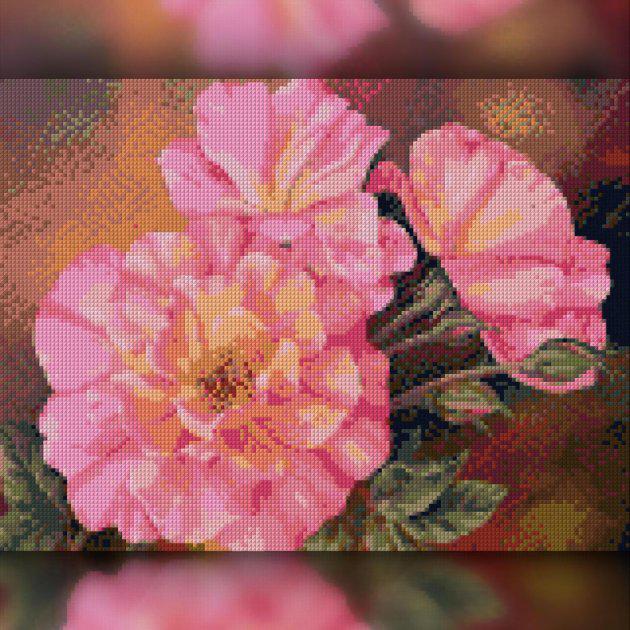 Алмазная мозаика на подрамнике The Wortex Diamonds Розовый шиповник 50x60 см (TWD10072XL+P)
