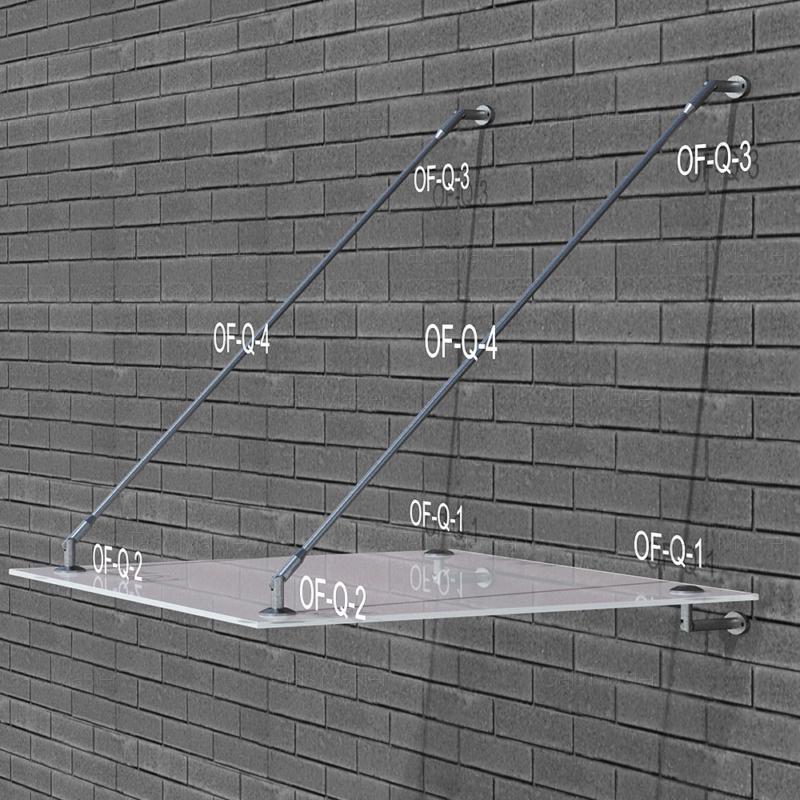 Фурнитура для стеклянных козырьков OF-Q-1 шарнир крепления стекла стена-стекло - фото 9 Фурнитура для стеклянных козырьков OF-Q-1 шарнир крепления стекла стена-стекло - фото 9