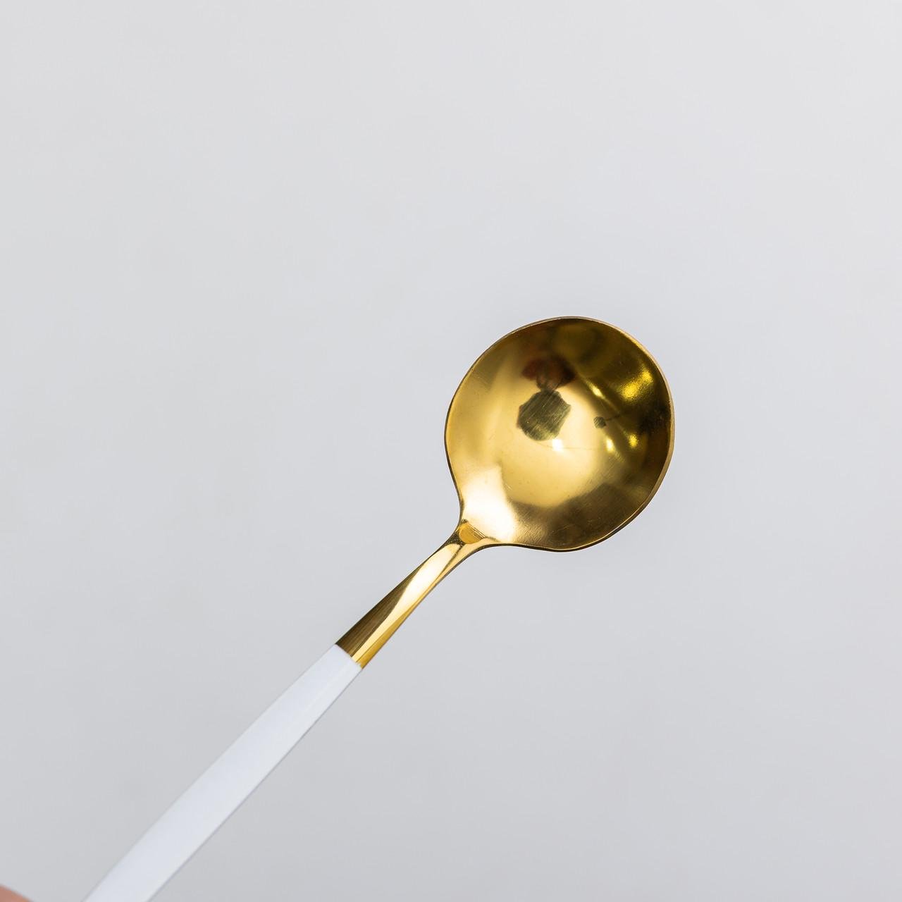 Набор столовых ложек из нержавеющей стали 6 шт. Белый (HP-20-8) - фото 3 Набор столовых ложек из нержавеющей стали 6 шт. Белый (HP-20-8) - фото 3