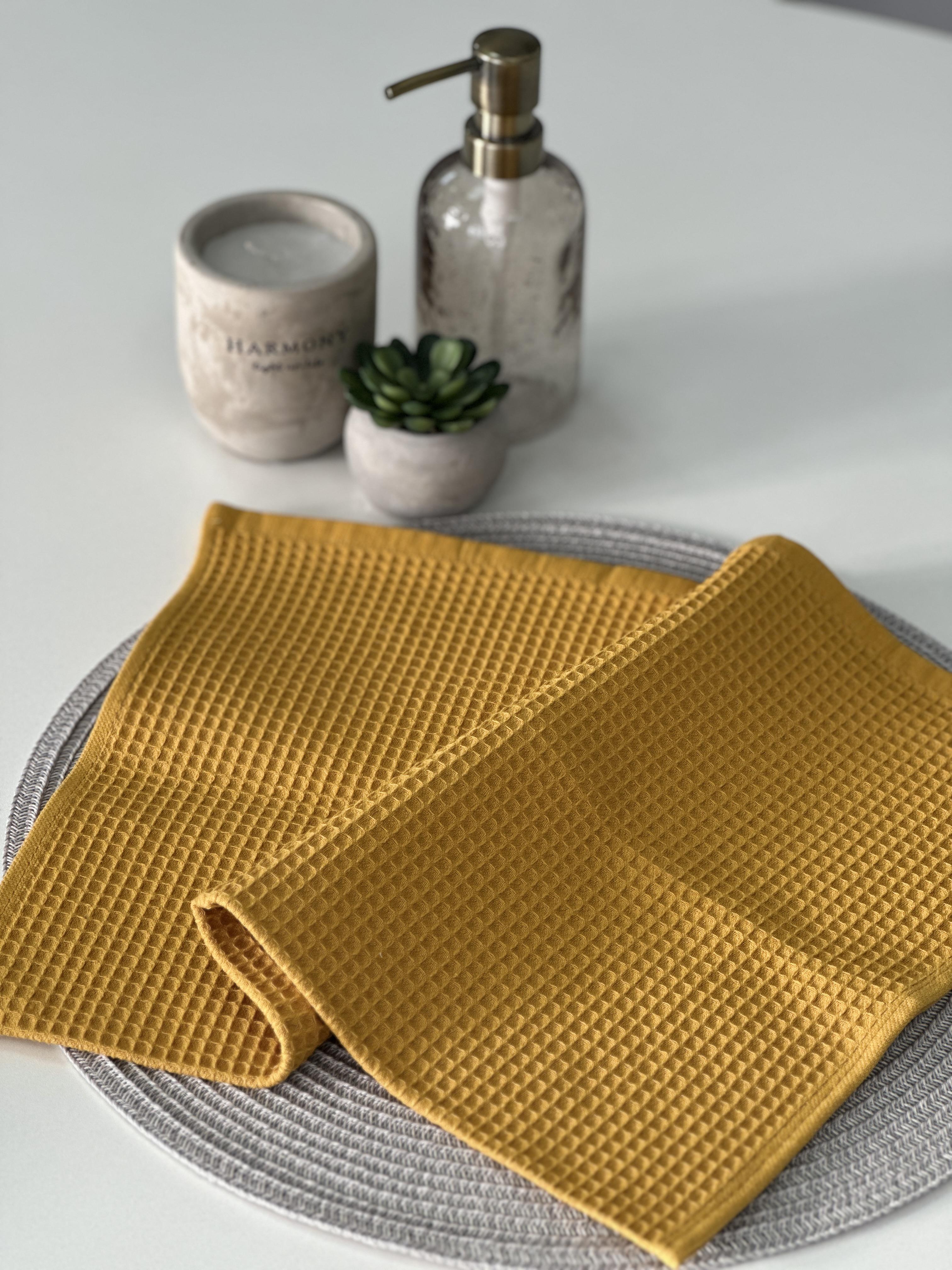 Рушник вафельний Ideal бавовняний 70х140 см Гірчичний (11475237)