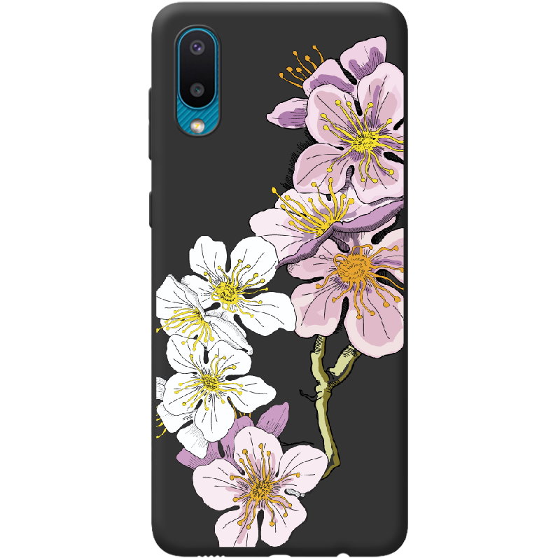 Чехол BoxFace Samsung A022 Galaxy A02 Cherry Blossom Черный силикон (42004-cc4-42497)