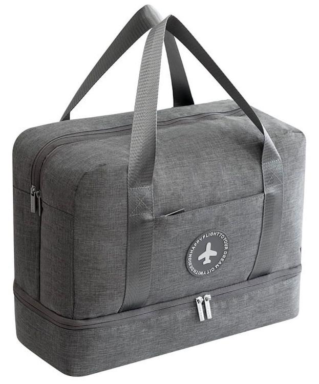Сумка-рюкзак дорожная полиэстер 40х30х20 см Серый