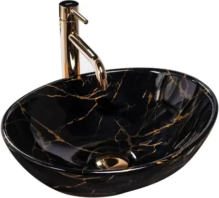 Умывальник Rea Sofia Black Marble (ReaU5611)