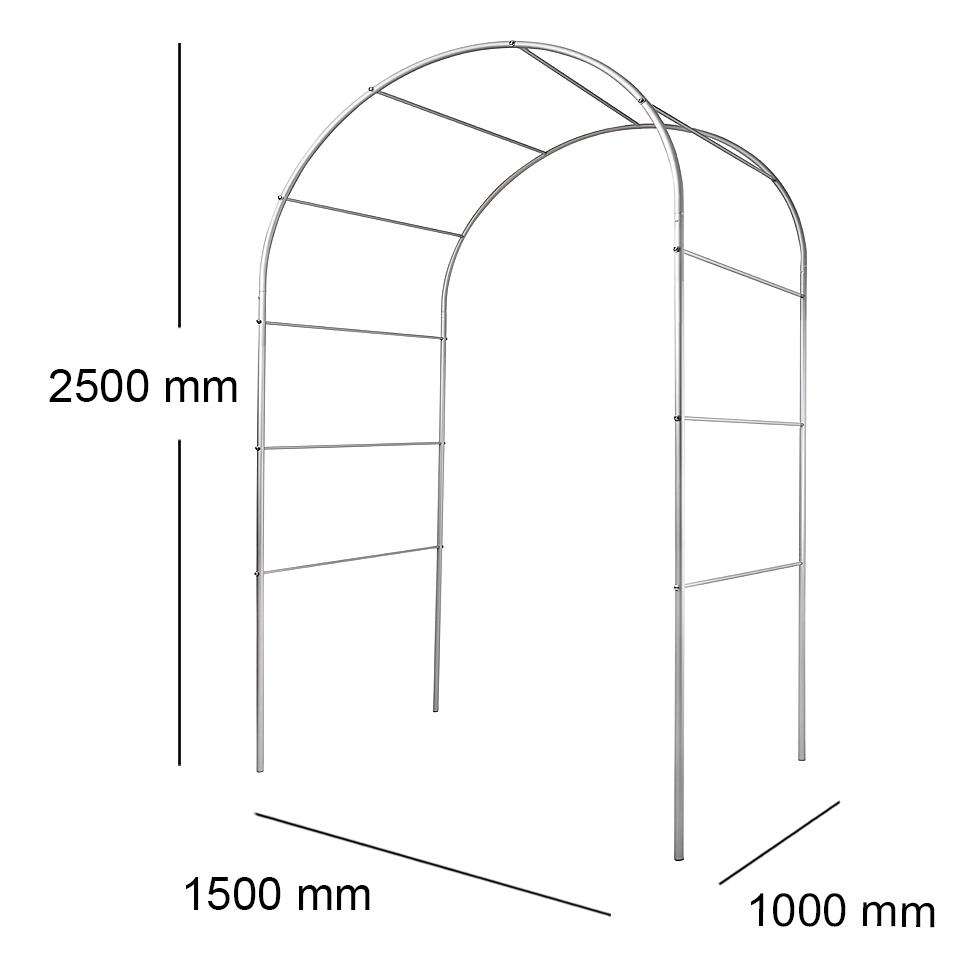 Опора для рослин арка садова 2500х1500х1000 мм d 20 мм/d 12 мм (АС-D20/D12-2500*1500*1000) - фото 2