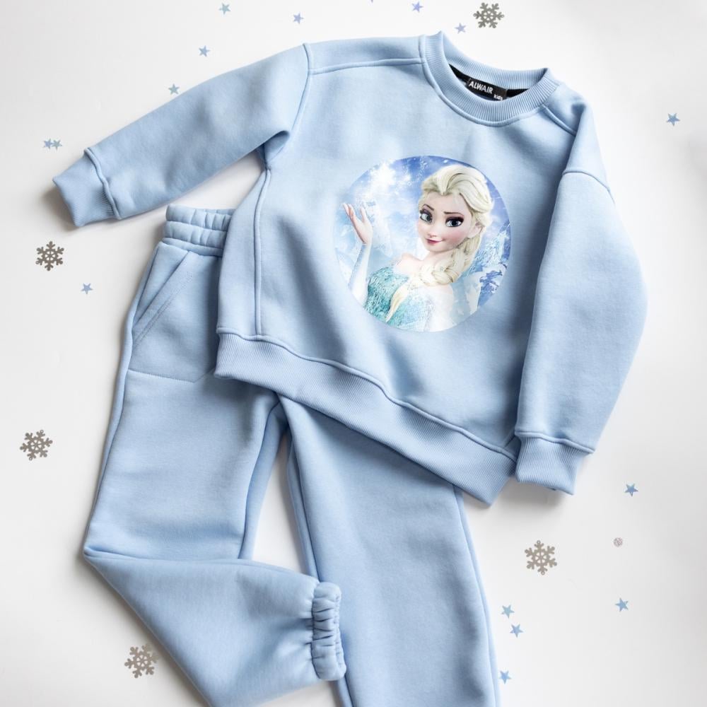 Костюм утеплений на флісі Ельза Alwairkids 80 см Блакитний (81050)