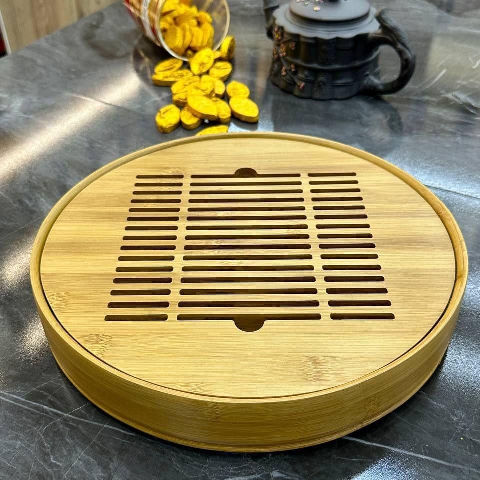 Таця-чабань для чайної церемонії Райз дерев'яна кругла 25х5 см (OS-T0511) - фото 2 Таця-чабань для чайної церемонії Райз дерев'яна кругла 25х5 см (OS-T0511) - фото 2