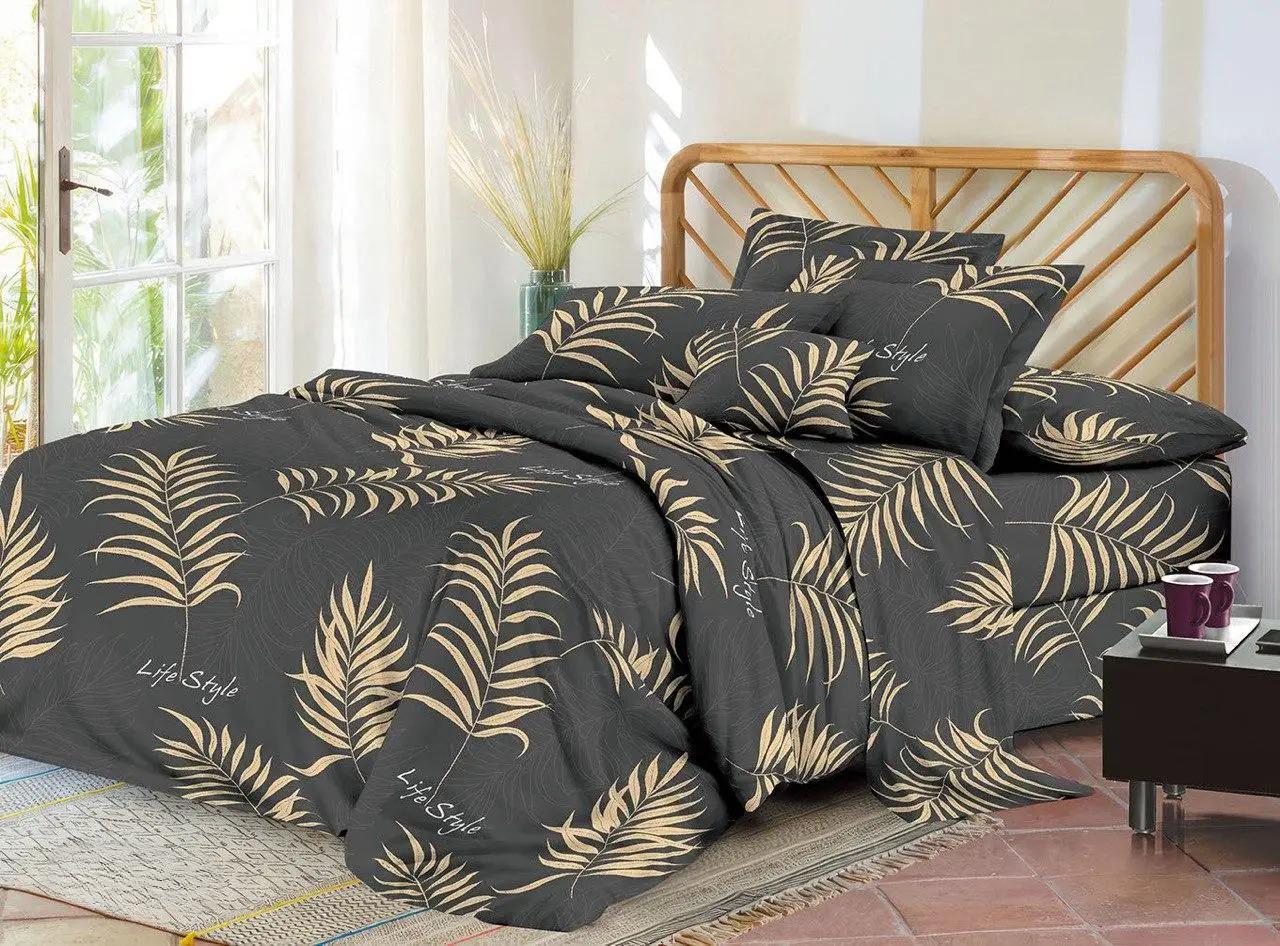 Комплект постельного белья Папоротник бязь полуторная 150x210 см наволочки 70x70 см Золотой (mc1516133)