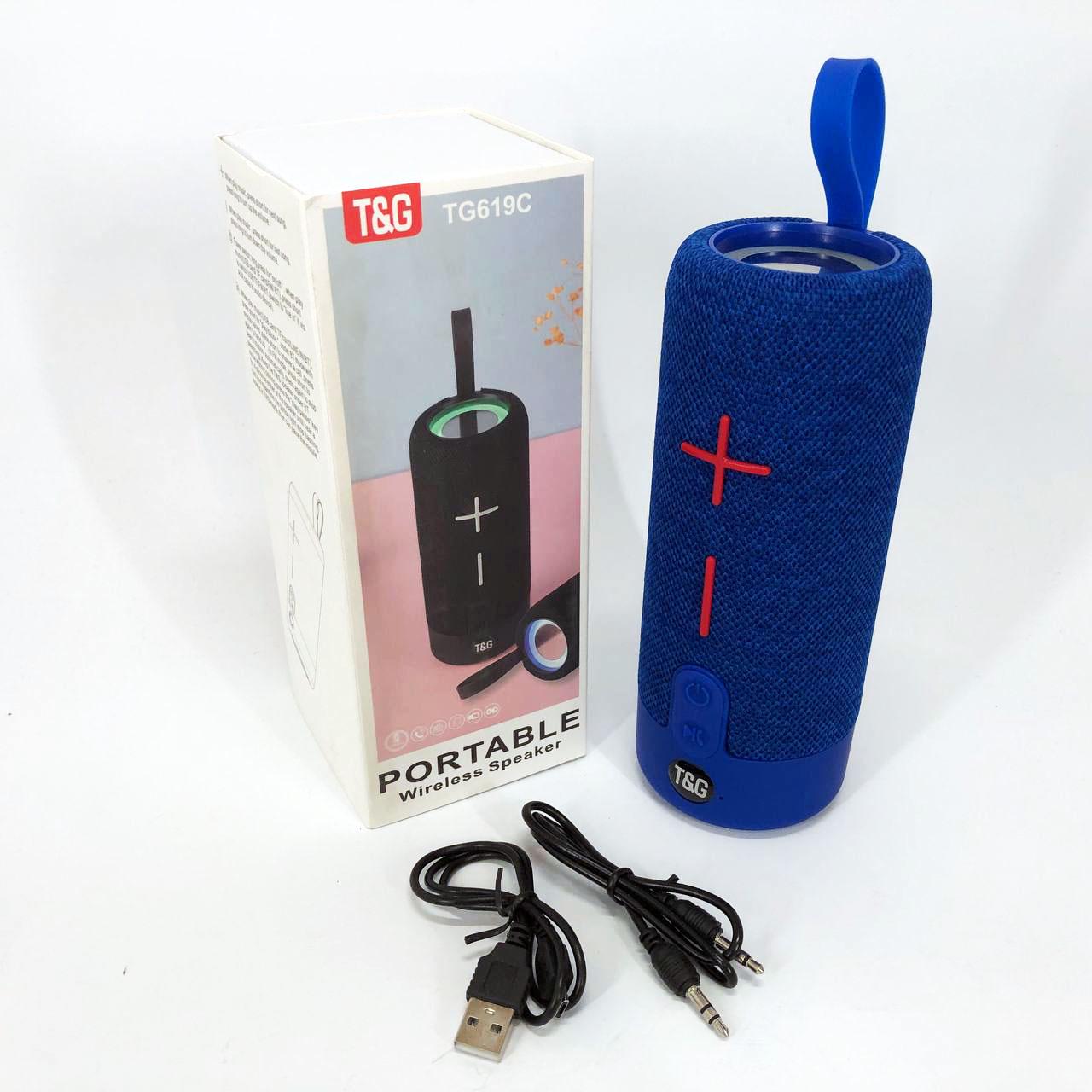 Колонка портативна Bluetooth TG619C FM-радіо USB/TF з ремінцем Синій - фото 9 Колонка портативна Bluetooth TG619C FM-радіо USB/TF з ремінцем Синій - фото 9